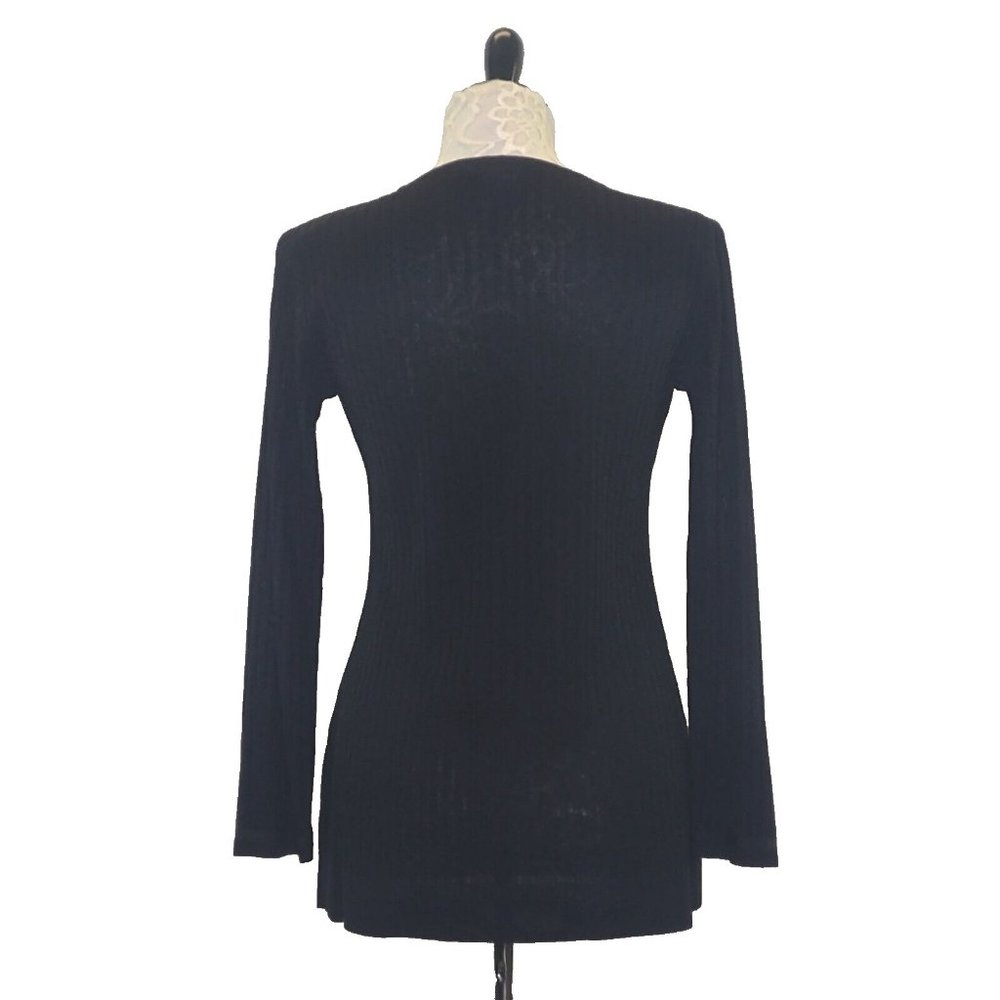 Exclusively Misook Black Ribbed Pullover Sweater - image 3